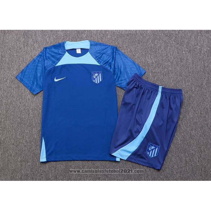 Fato de Treino Atletico Madrid Manga Curta 2022-2023 Azul - Calcas Curta